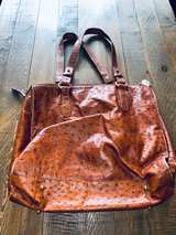 Dooney & Bourke Ostrich Leather Tote Bag Brown - Image 7
