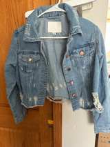 BBJ Los Angeles Distressed Cropped Denim Jacket - Image 8