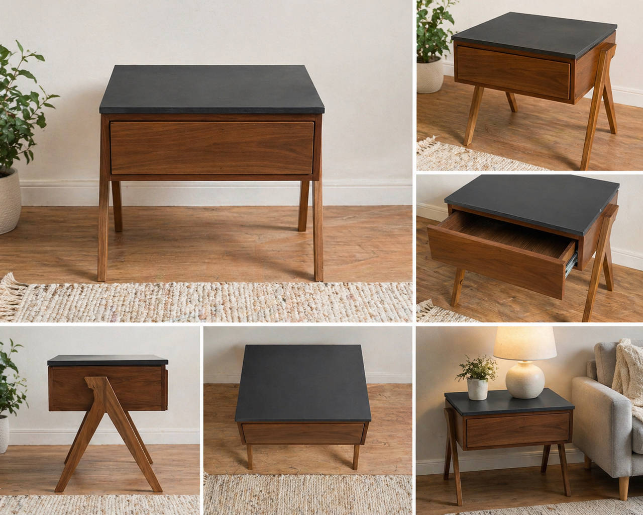 Walker Edison Mid-Century Modern 1-Drawer Nightstand