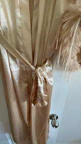 Satin Feather Trim Robe - Image 4