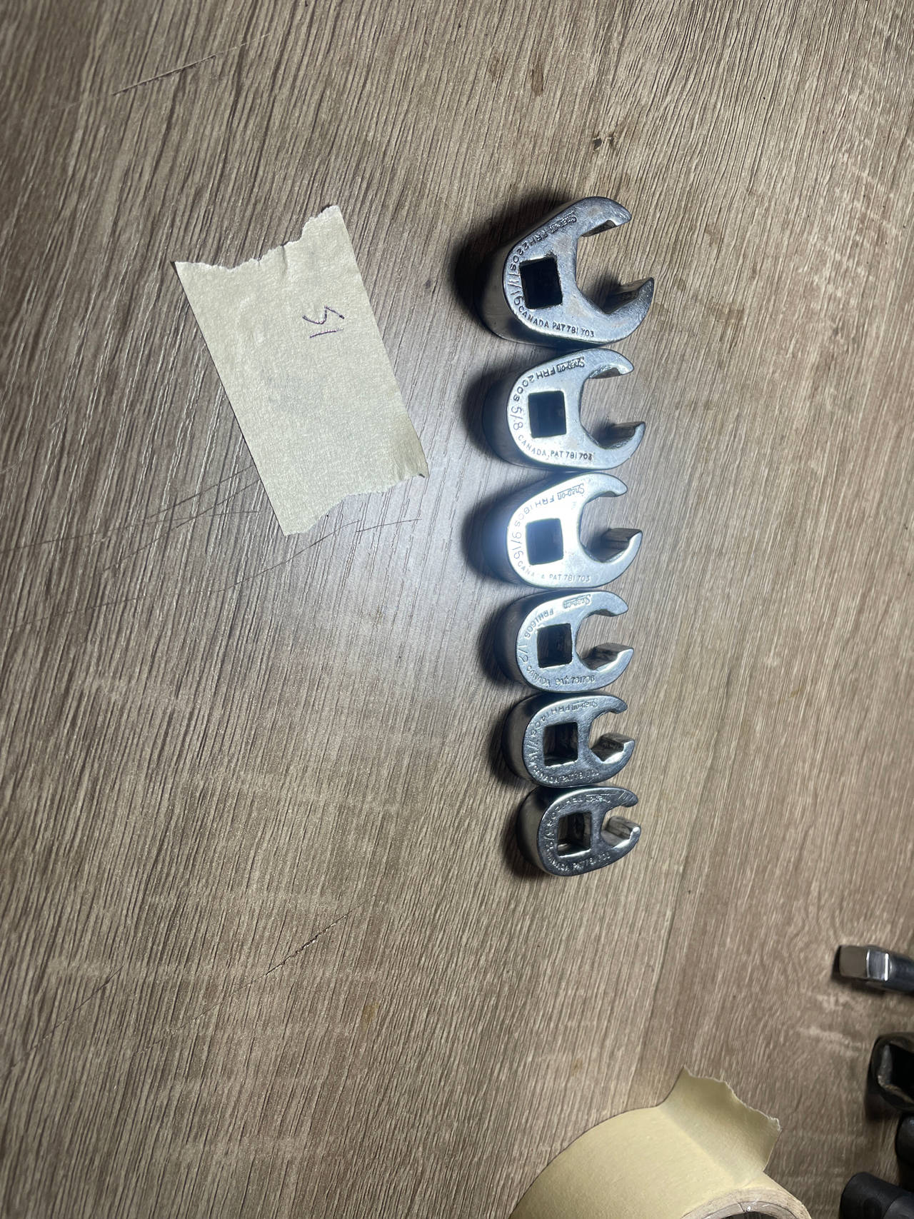 Snap on used Crowfoot Wrench Set of 5FRHI
