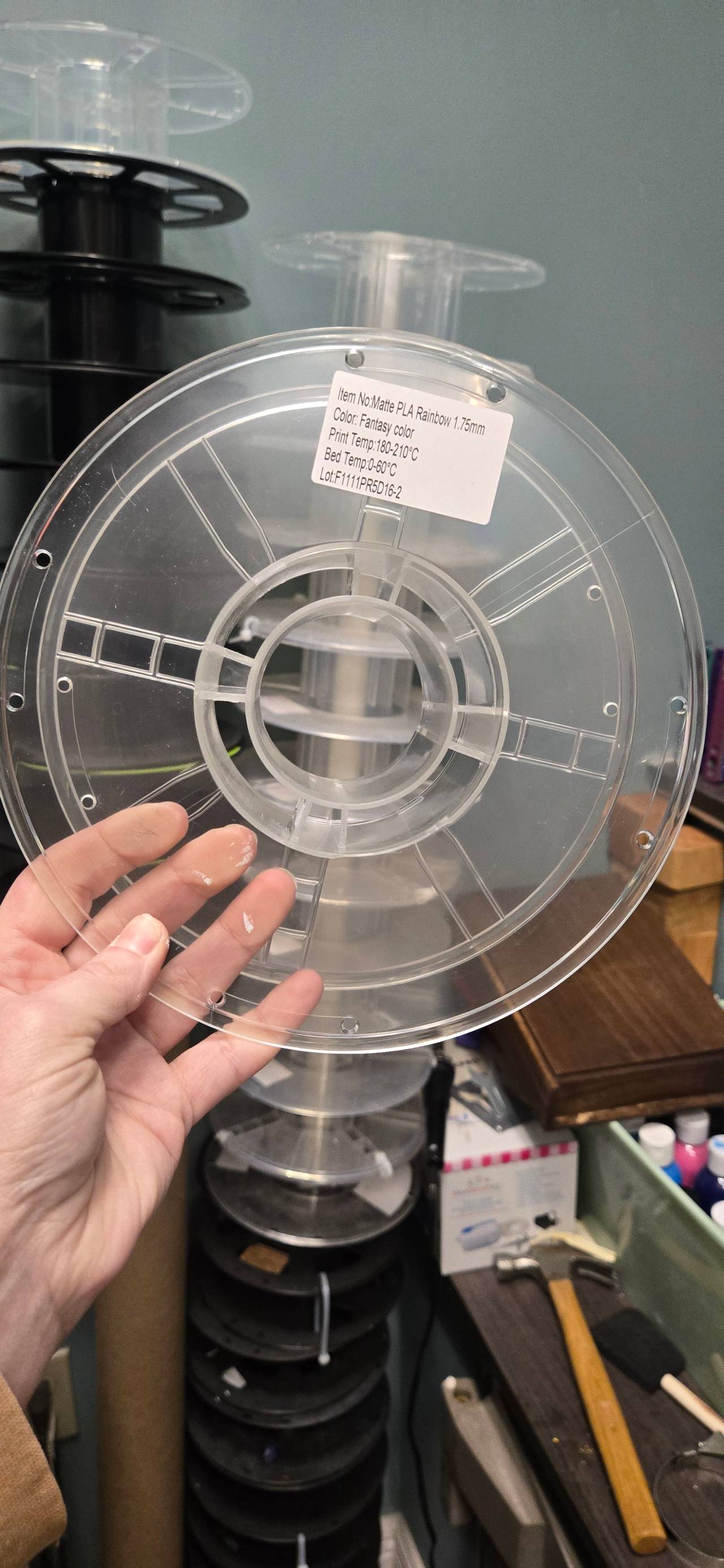 Clear PLA Filament Empty Spool
