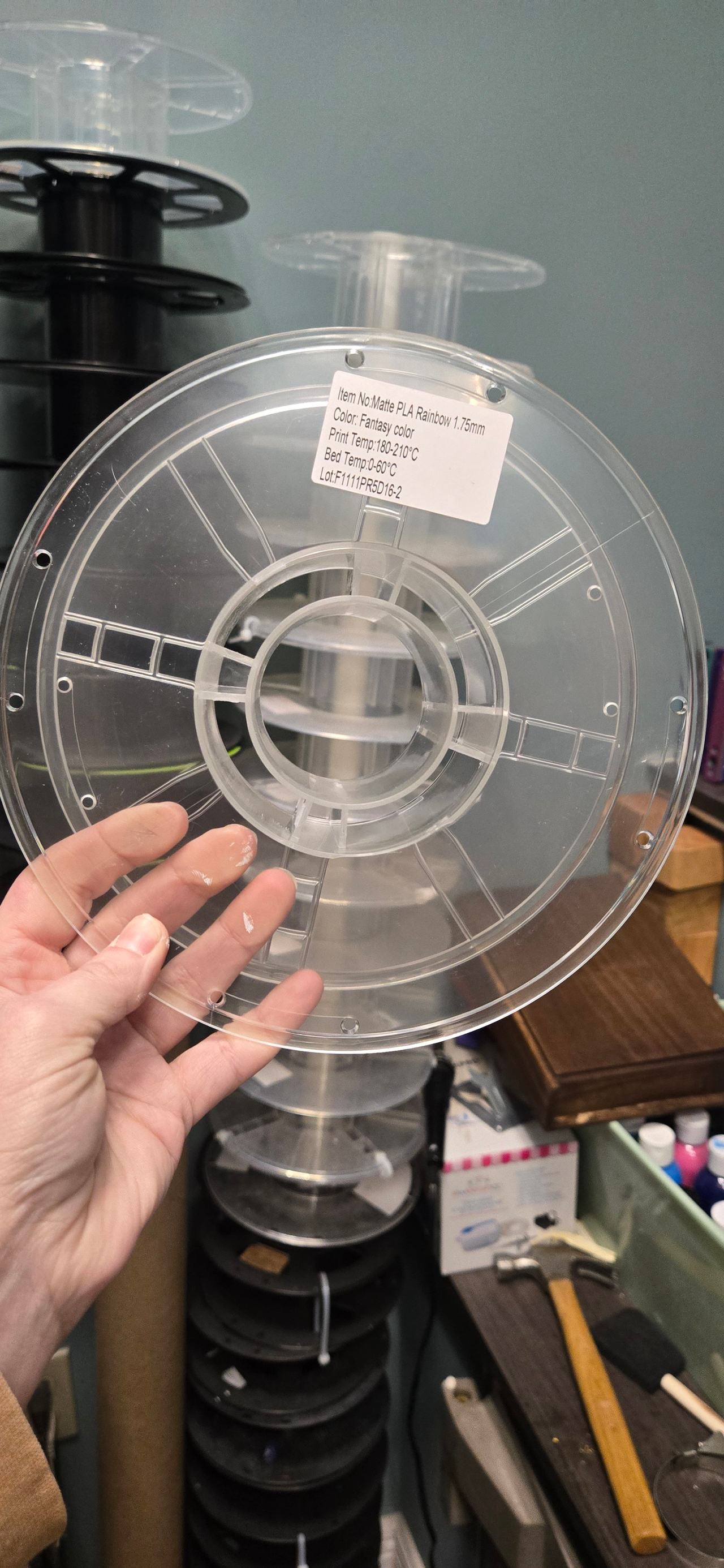Clear PLA Filament Empty Spool