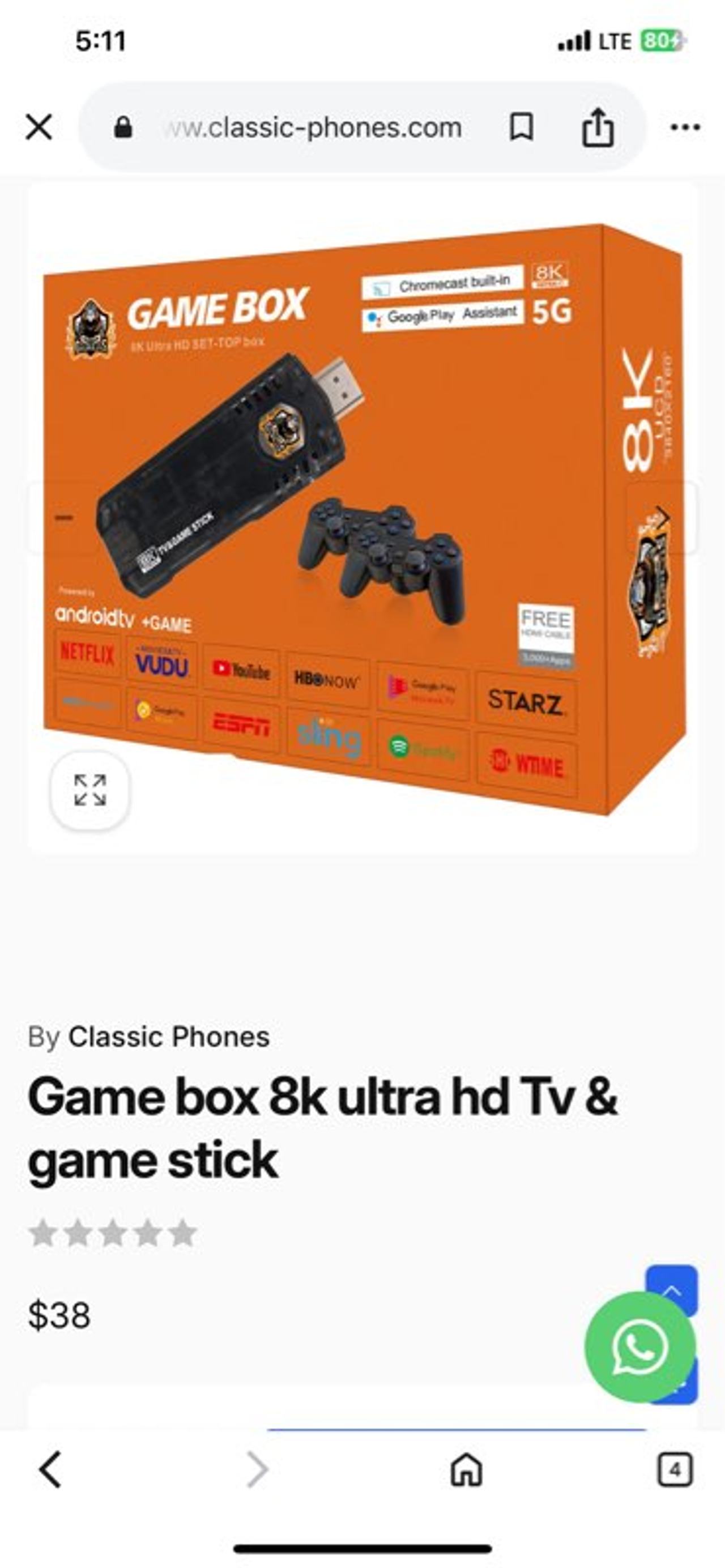 8K Ultra HD Game Box TV & Game Stick