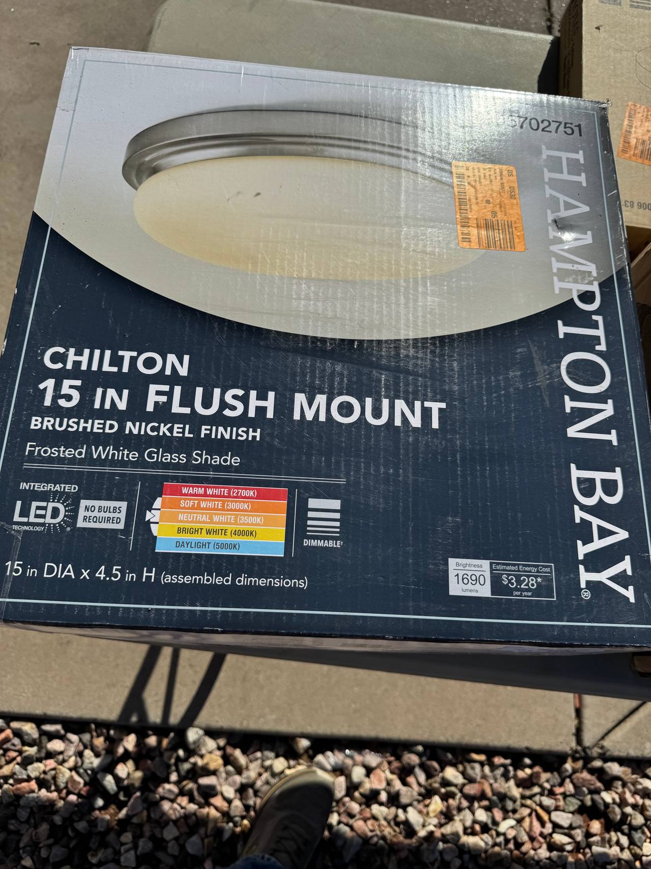 Hampton Bay Clifton 13" Brushed Nickel LED Flush Mount Light