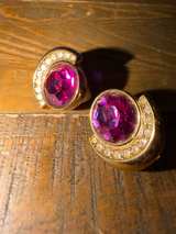 Swarovski Vintage Pink Crystal Rhinestone Clip-On Earrings - Image 2