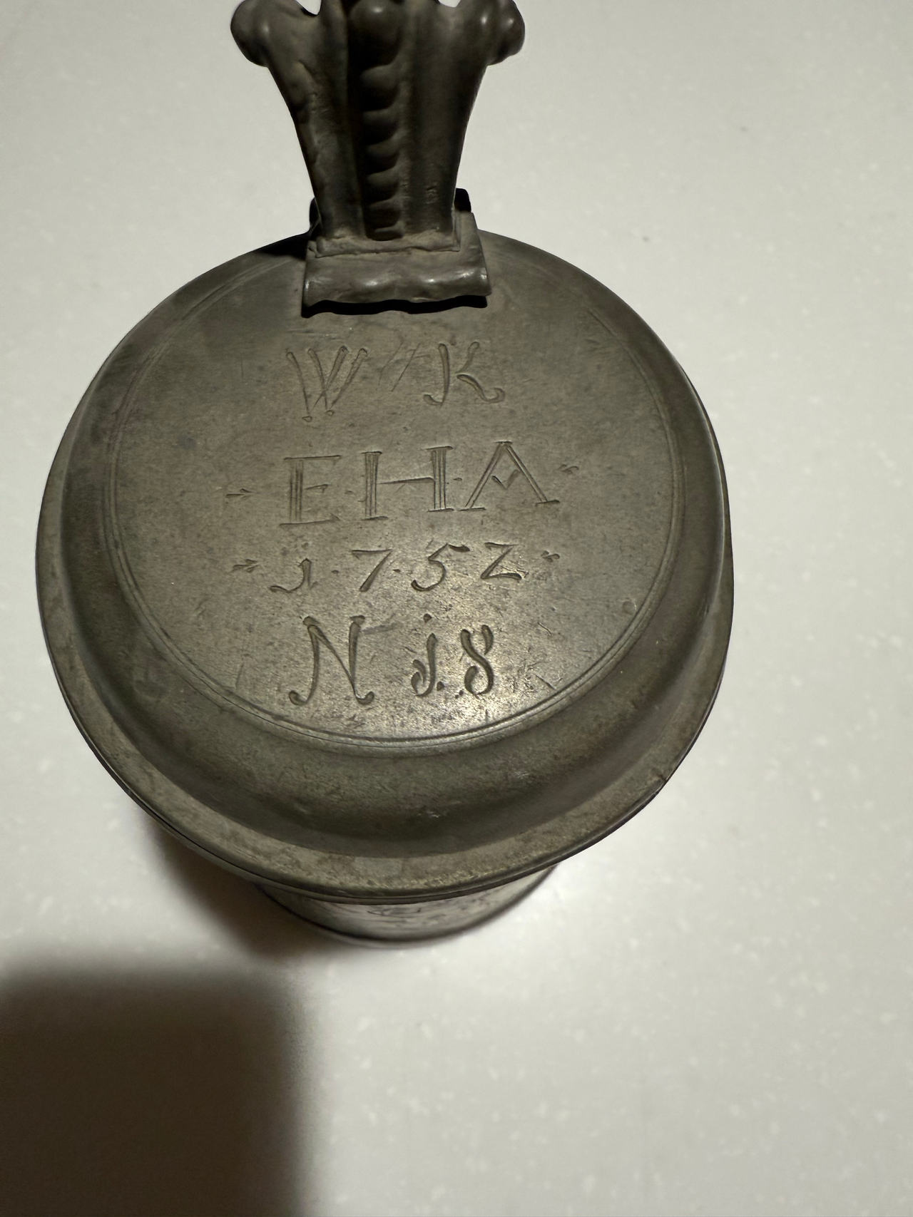 Antique Pewter Tankard Stein Lid