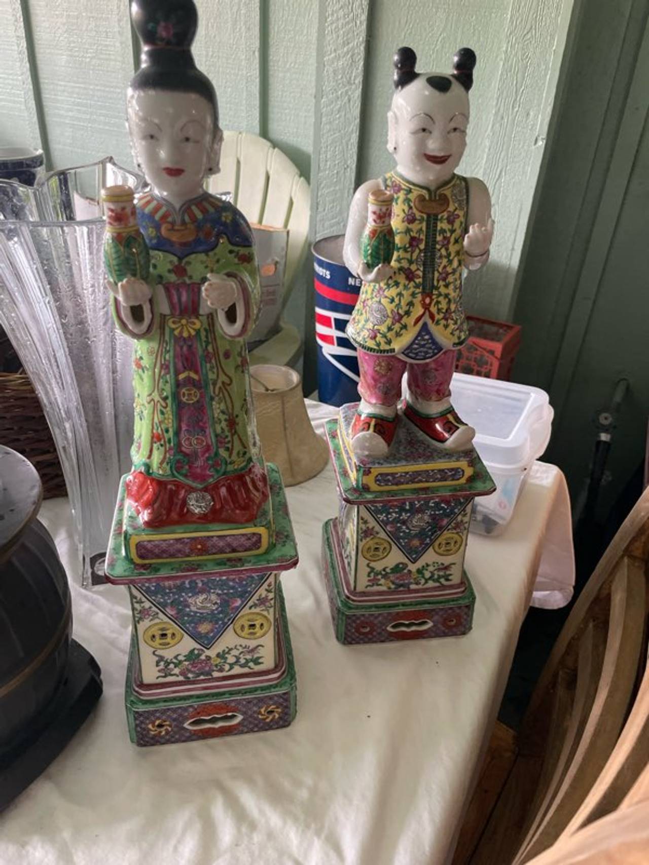 Chinese Famille Rose Porcelain Figurines