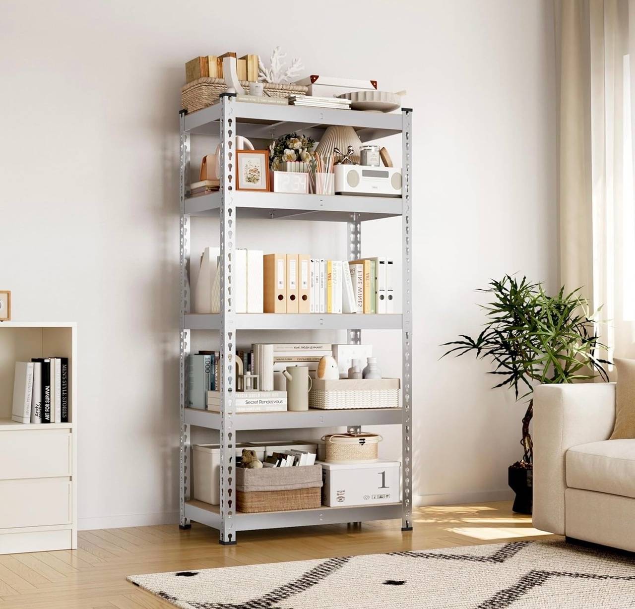 Yaheetech Storage Shelves 5 Tier Heavy Duty Adjustable Metal Shelving Unit NEW