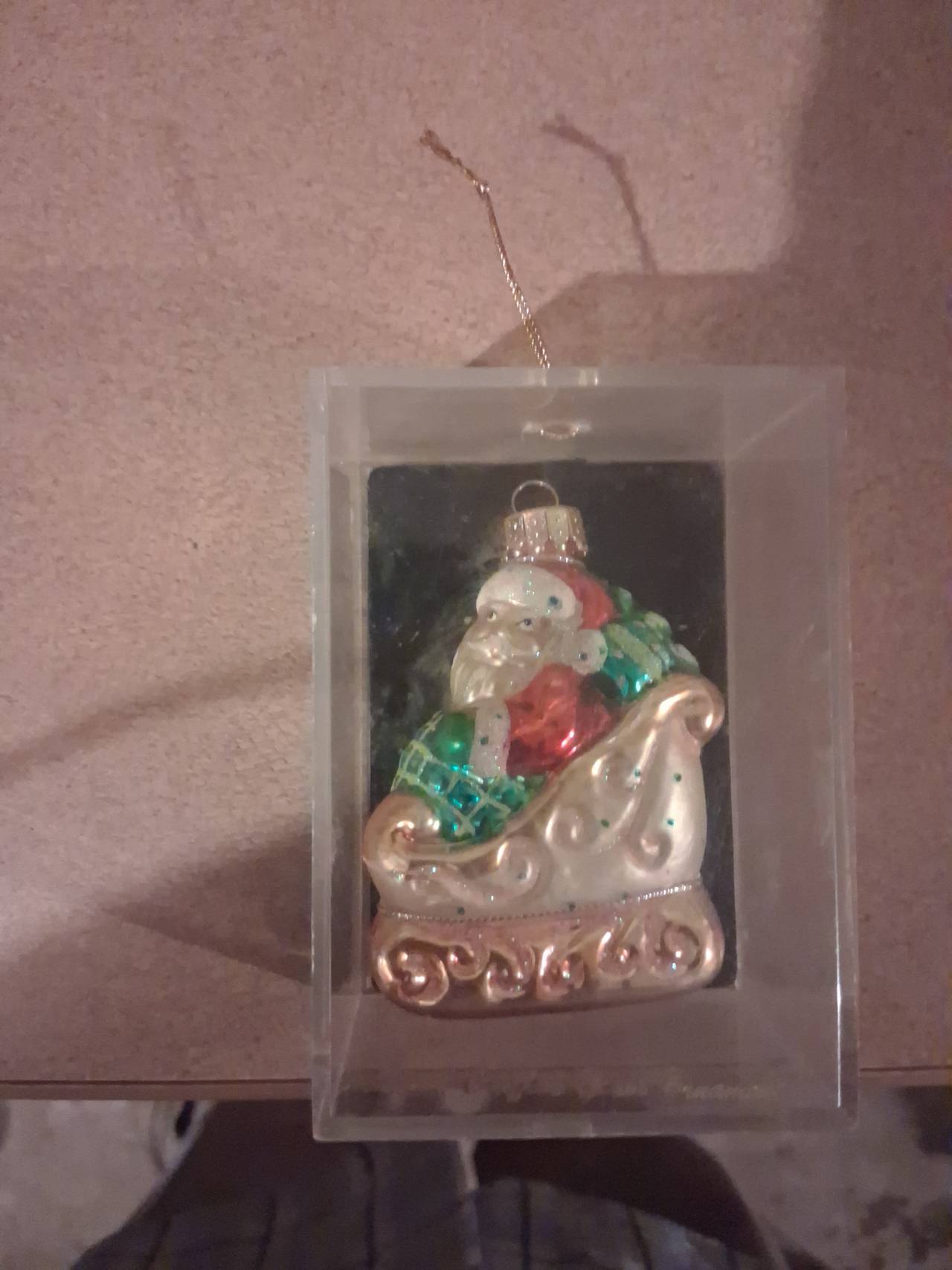Christopher Radko Santa in Sleigh Glass Ornament
