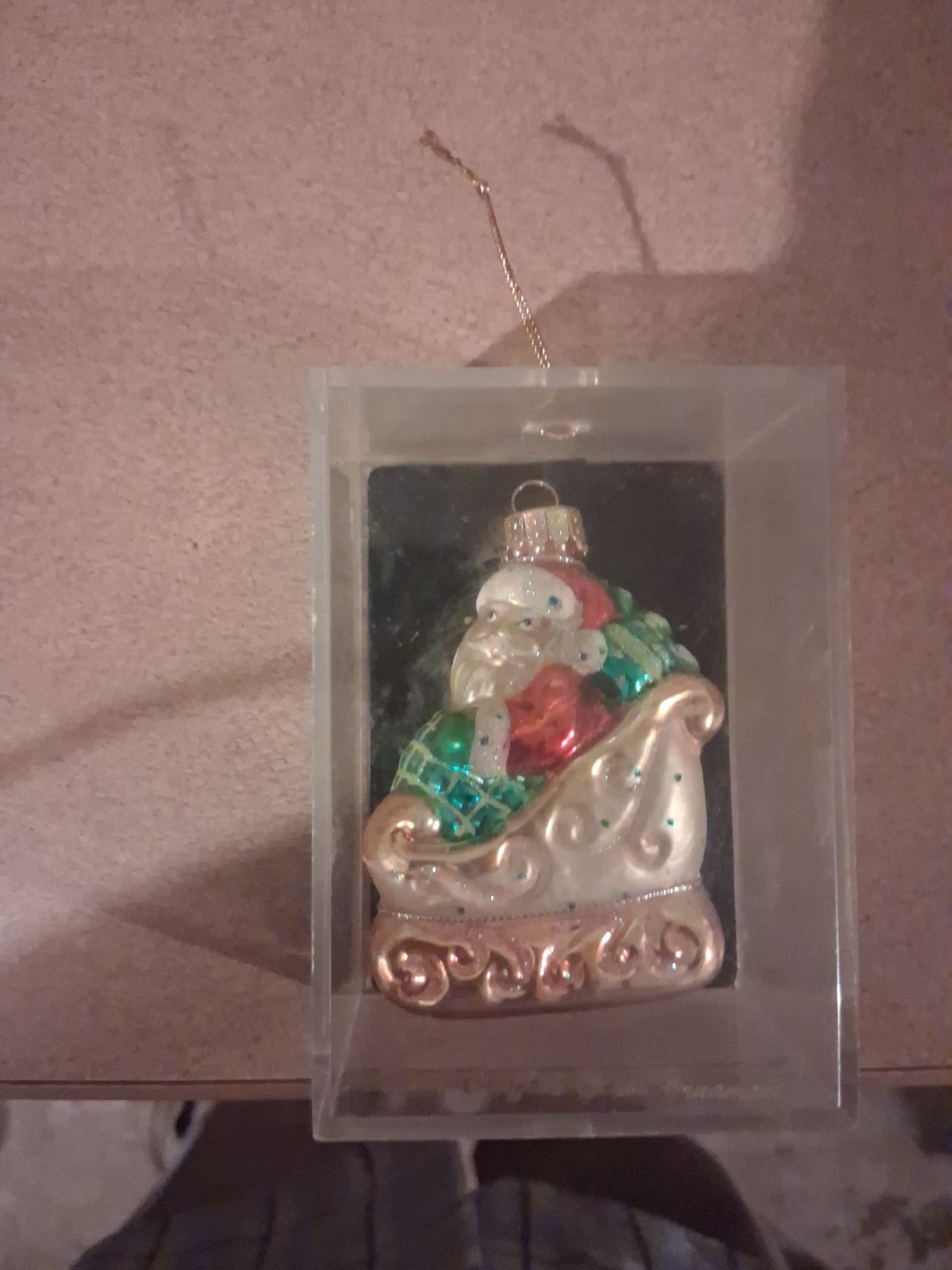 Christopher Radko Santa in Sleigh Glass Ornament