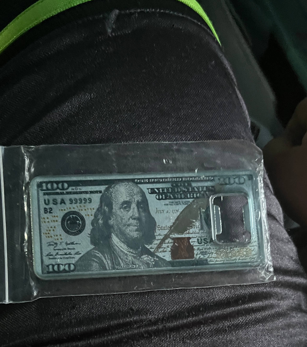 $100 Bill Metal Credit Card Bottle Opener