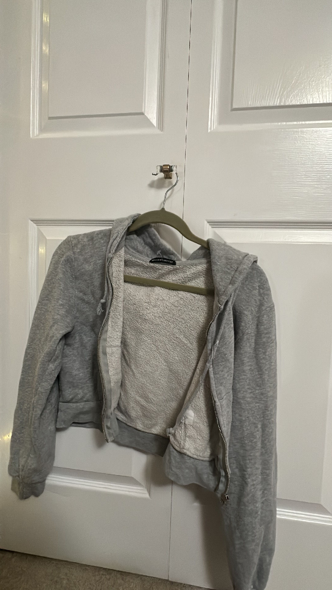 Brand Melville Gray Zip-Up Hoodie Cropped