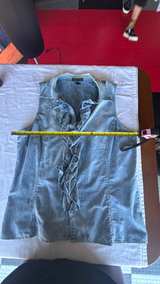 Lauren Ralph Lauren Sleeveless Ruffle Front Denim Shirt - Image 4
