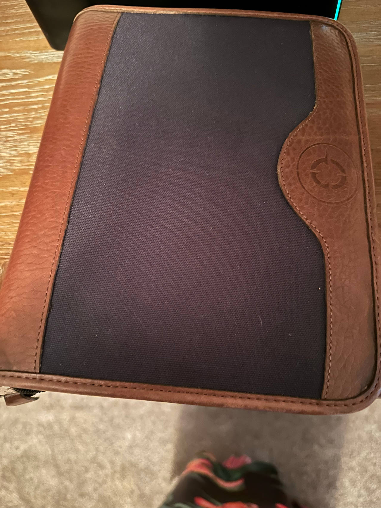 FranklinCovey Leather and Canvas Zippered Portfolio