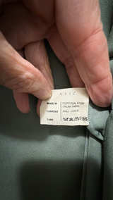 Arje 100% Italian Silk Shirt in Dark Sage Green - Image 5