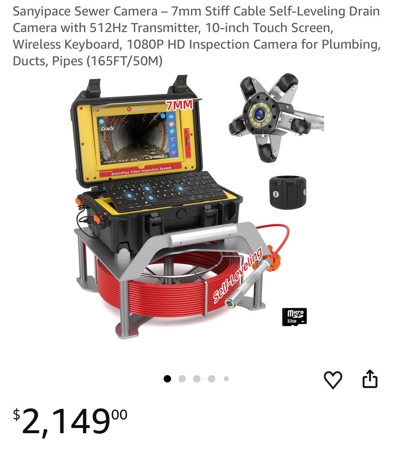 Sanyipace Touch Screen Sewer Camera System