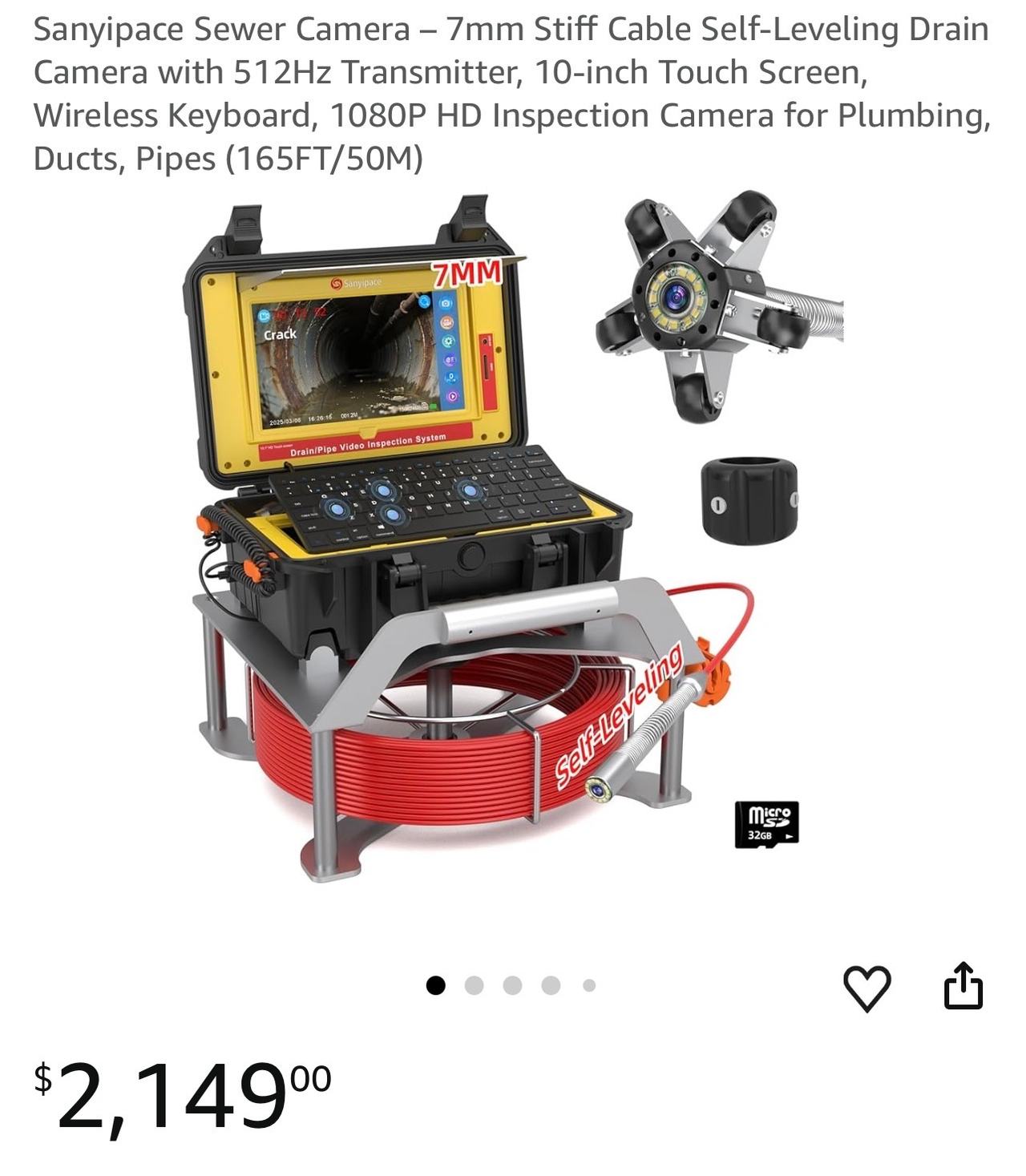 Sanyipace Touch Screen Sewer Camera System