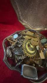 Vintage Silver Tone Jewelry Box with Mixed Costume Jewelry Lot - Image 3