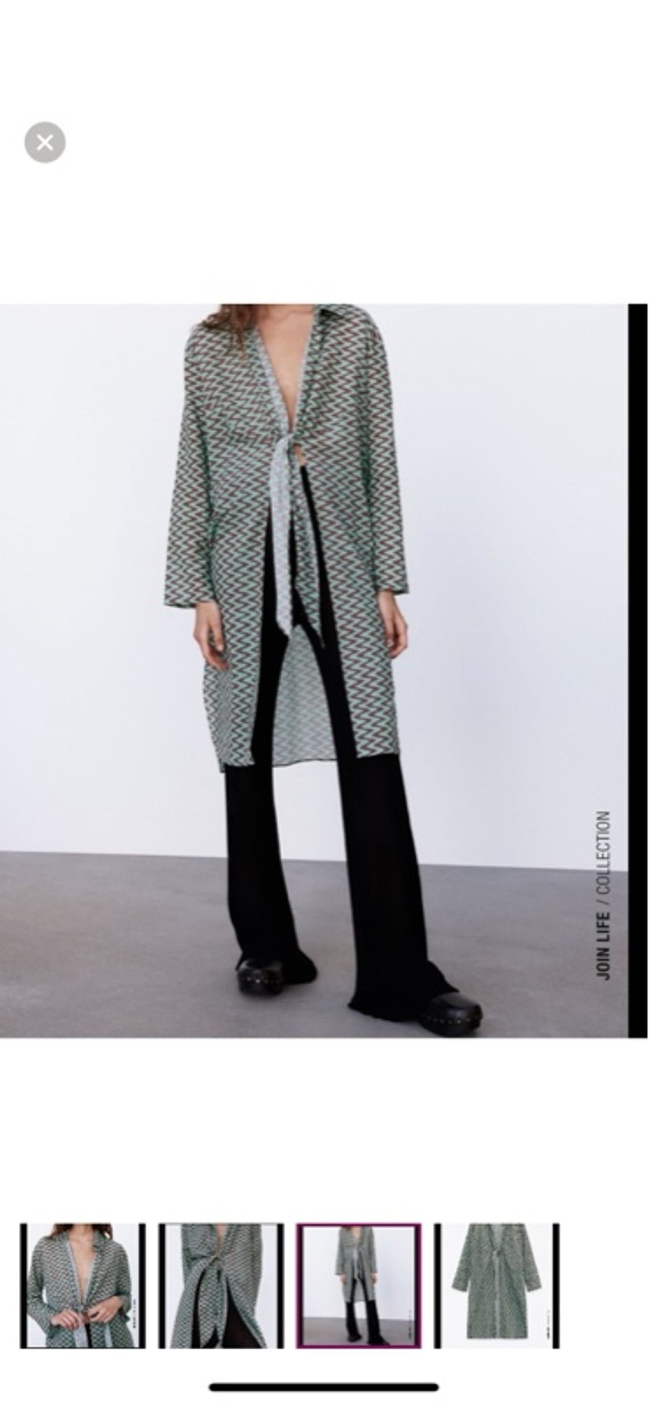 Zara The Lissie Shirt Tie Front Tunic