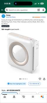 Coway Airmega AP-1512HH(W) White HEPA Air Purifier - Image 2