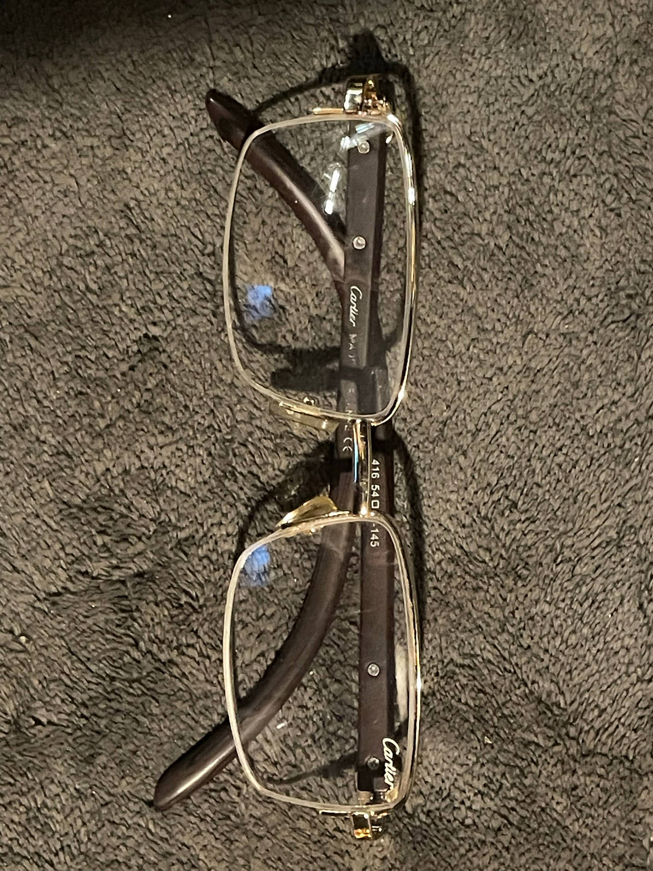 Cartier Malmaison Wood and Gold Eyeglasses