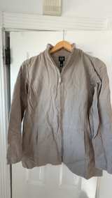 Eileen Fisher Petite PS Tan Brown Gray Zip Up Women’s Jacket - Image 1
