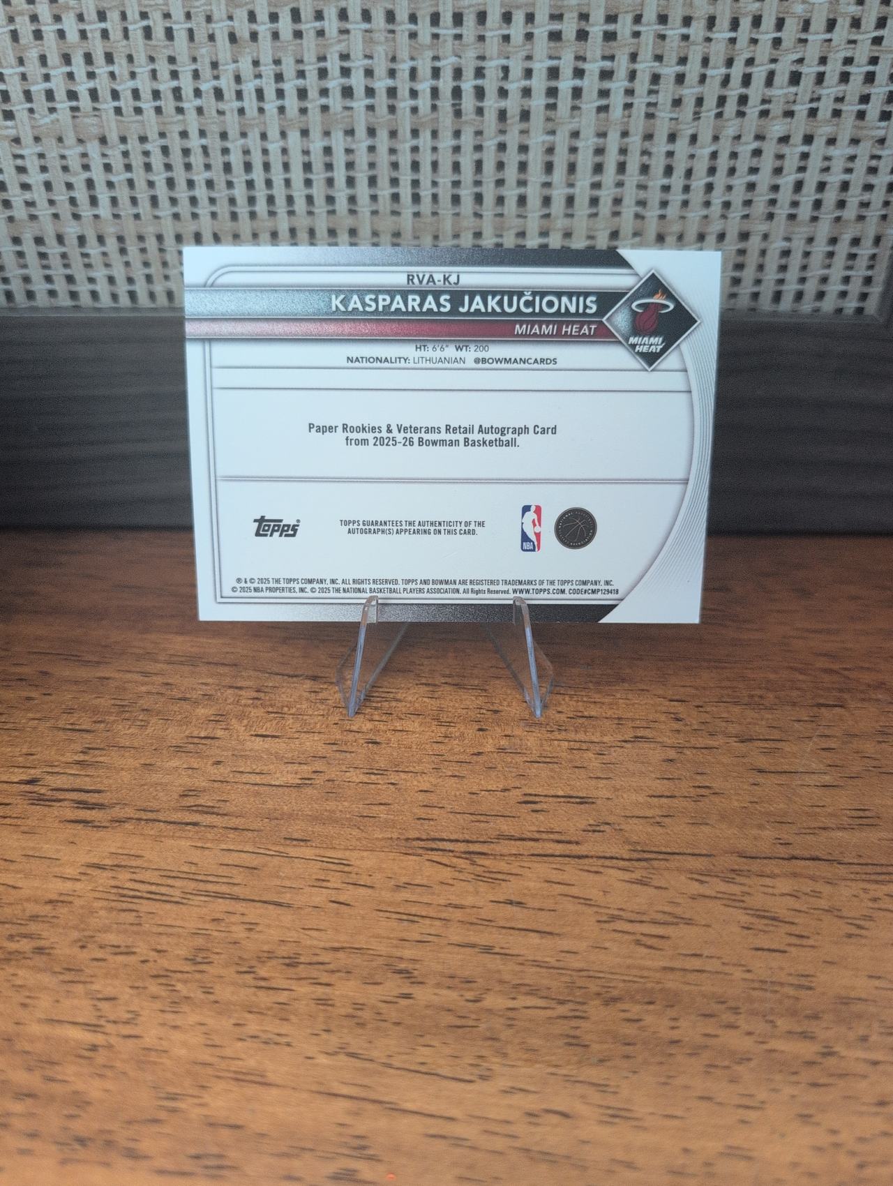 Kasparas Jakučionis 2023-24 Bowman University Chrome Blue Refractor Auto /150