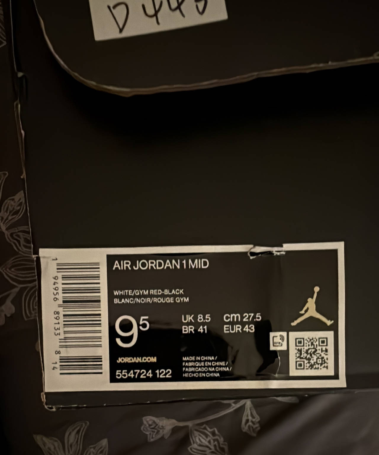 Air Jordan 1 Mid Gym Red Black White