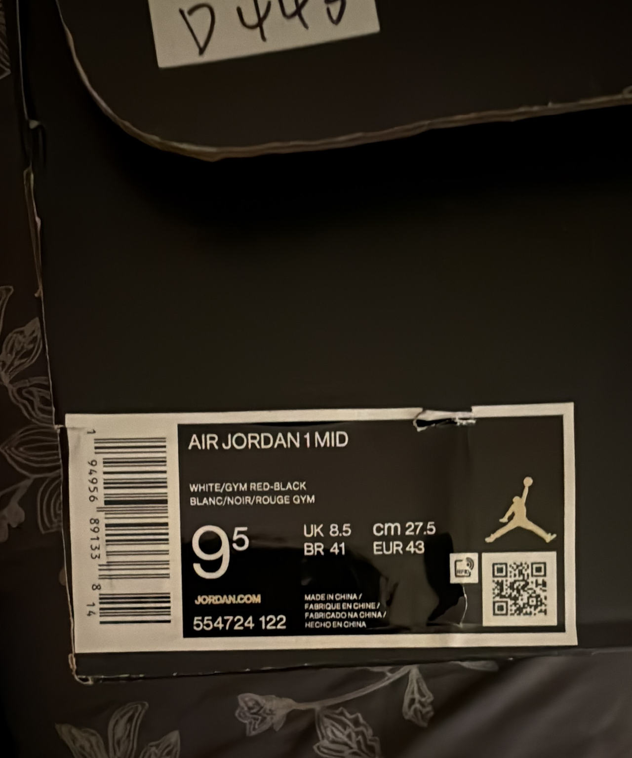 Air Jordan 1 Mid Gym Red Black White