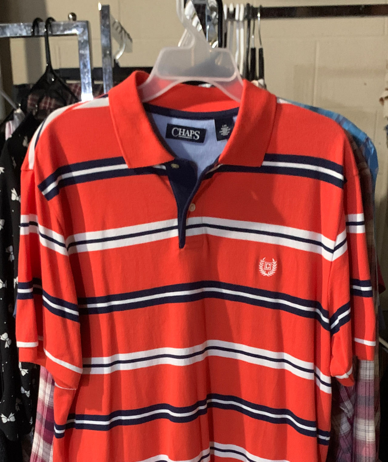 Chaps Men's Striped Short Sleeve Polo Shirt
SIZE LARGE
