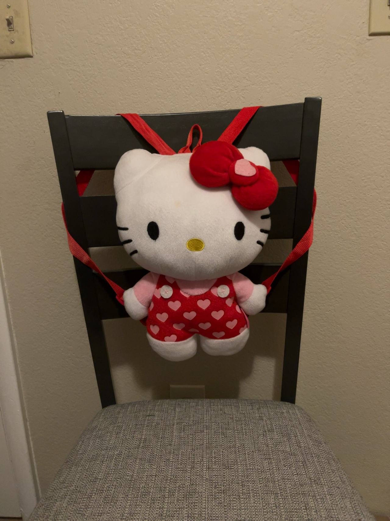 Hello Kitty Plush Backpack Red/Pink