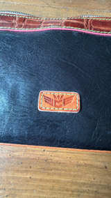 Viva Consuela Leather Wristlet Clutch Black Zipper Bag  - Image 3