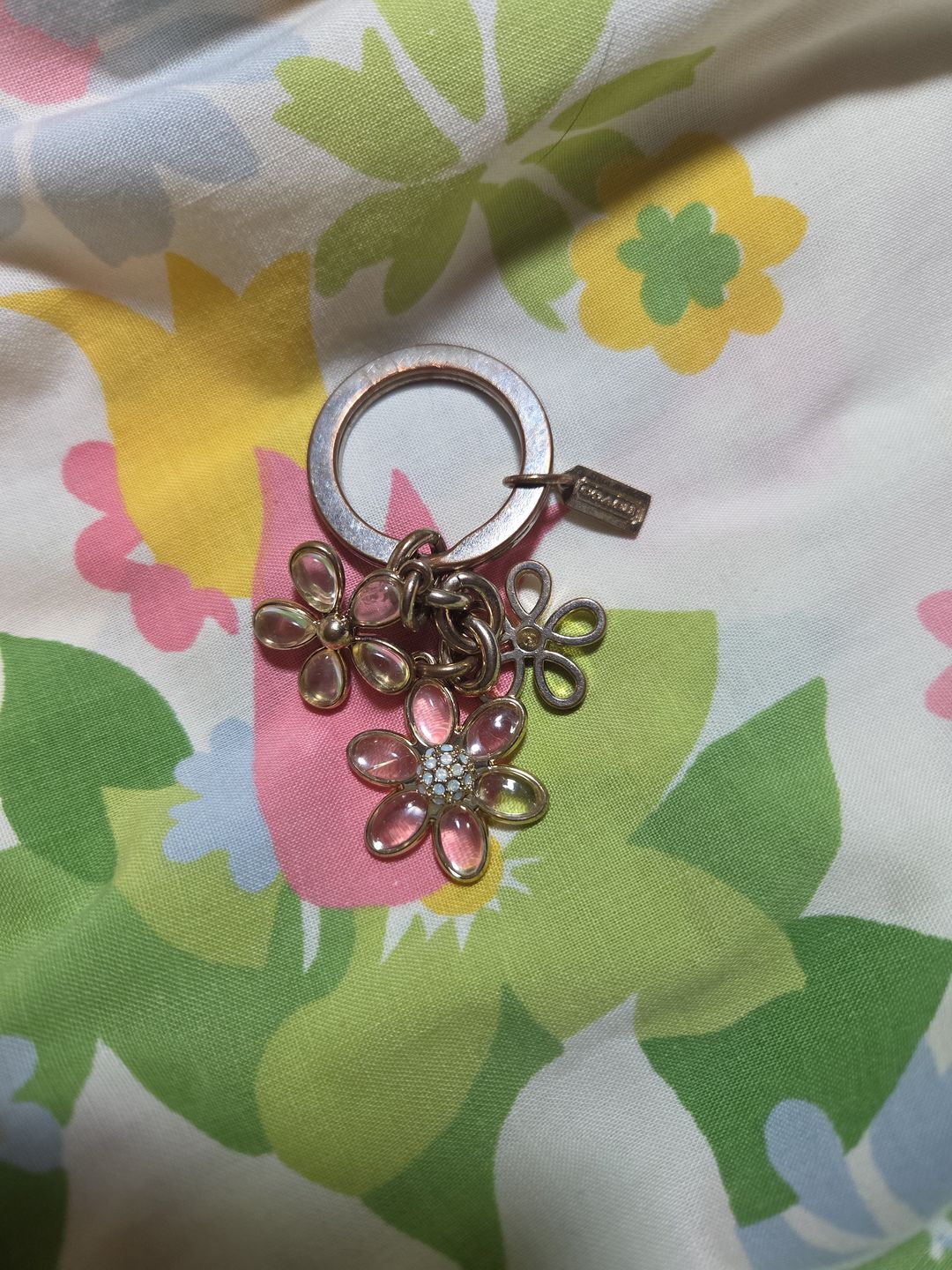 Coach Multi Flower Bag Charm Keychain