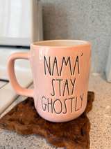 Rae Dunn Nama'stay Ghostly Pink Ceramic Mug - Image 3