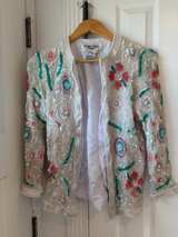 JOAN LESLIE EVENINGS Vintage Pastel Beaded Sequin Jacket - Image 1