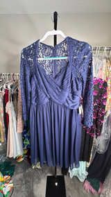 Adrianna Papell Navy Lace Formal Cocktail Wedding Guest Dress Size 8 NWT - Image 2