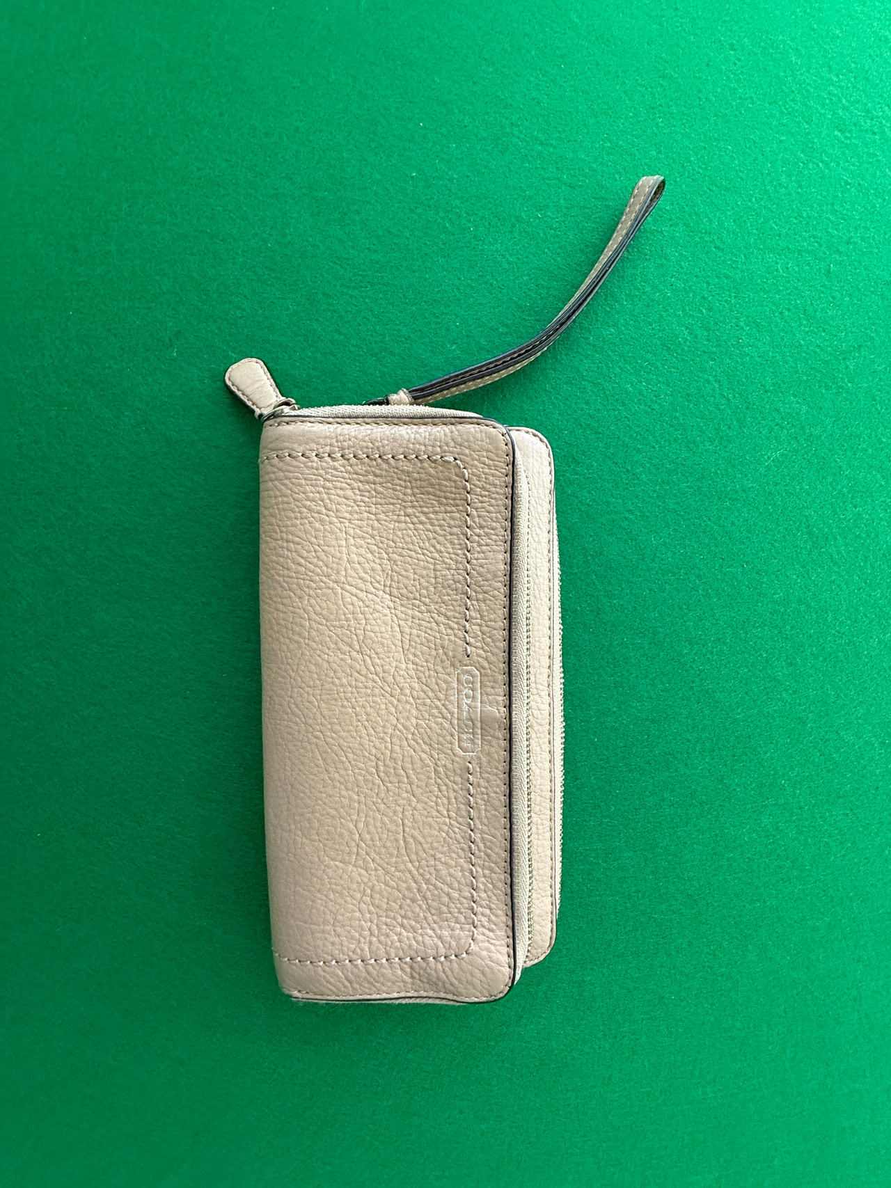 Coach Pebbled Leather Double Zip Wristlet