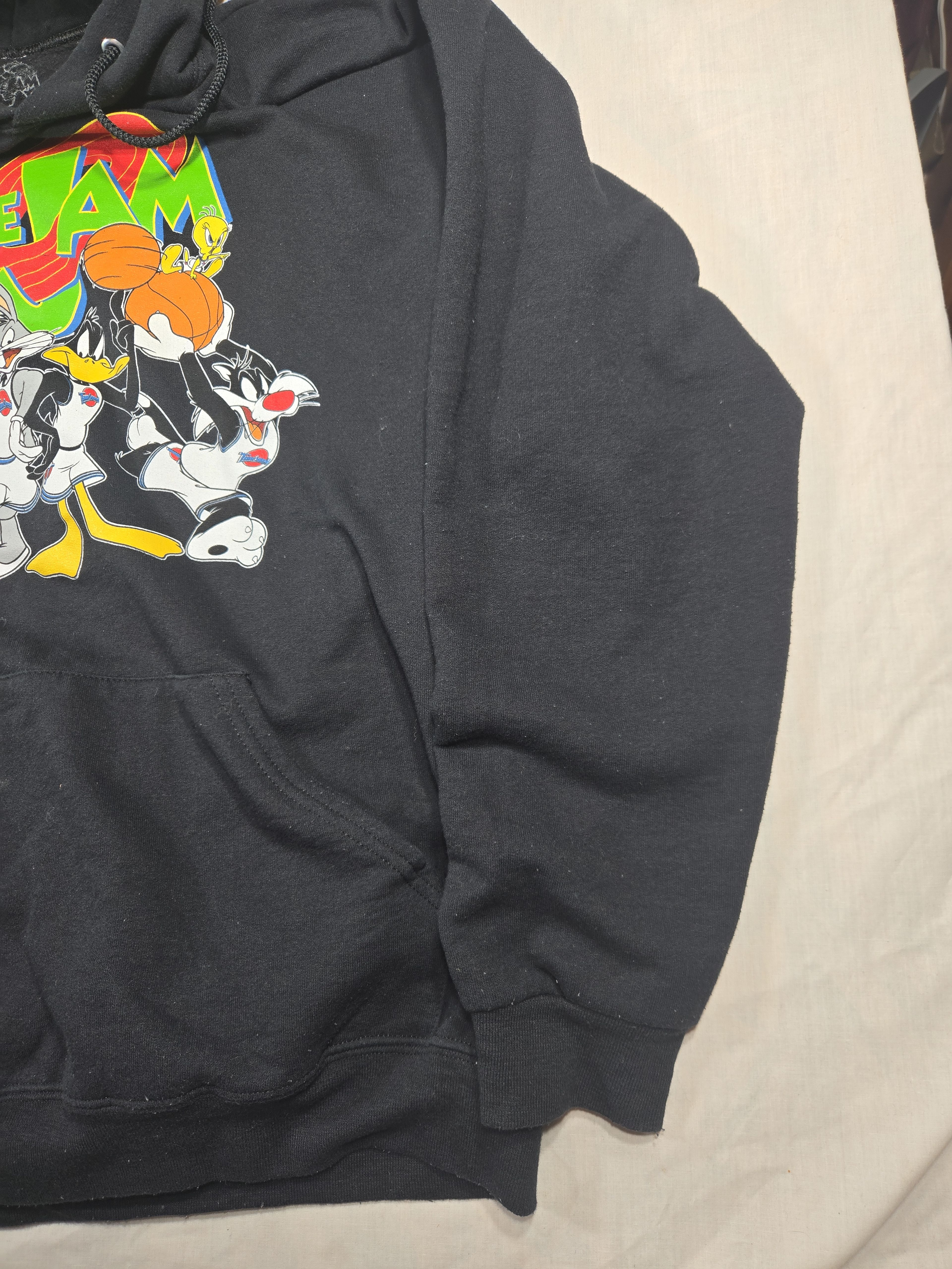 Space Jam Looney Tunes Graphic Hoodie Black Large - Image 3