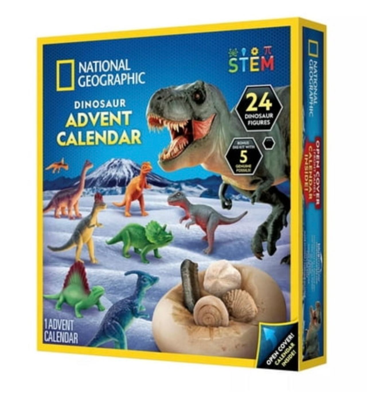 National Geographic Dinosaur Advent Calendar with 24 Figures and 5 Fossils