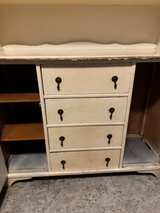 Vintage Shabby Chic Wood Kitchen Hutch Cabinet - Image 3