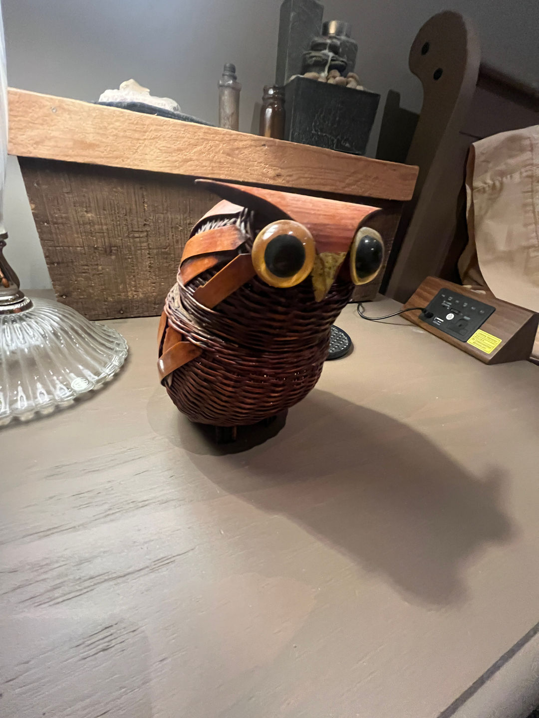 Wicker Owl Figurine