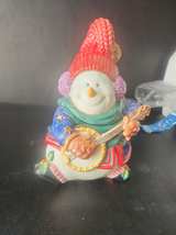Fitz and Floyd Snowman with Banjo Cookie Jar - Image 2