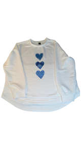 Emery Rose Waffle Knit Heart Graphic Sweatshirt - Image 5