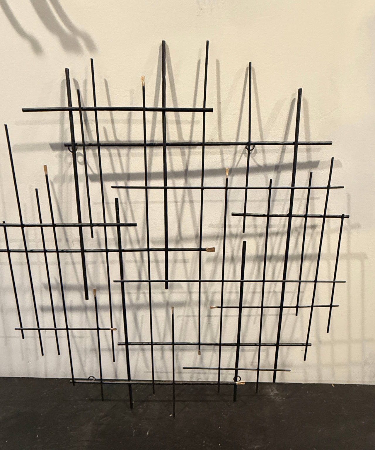 Mid-Century Modern Brutalist Metal Wall Sculpture