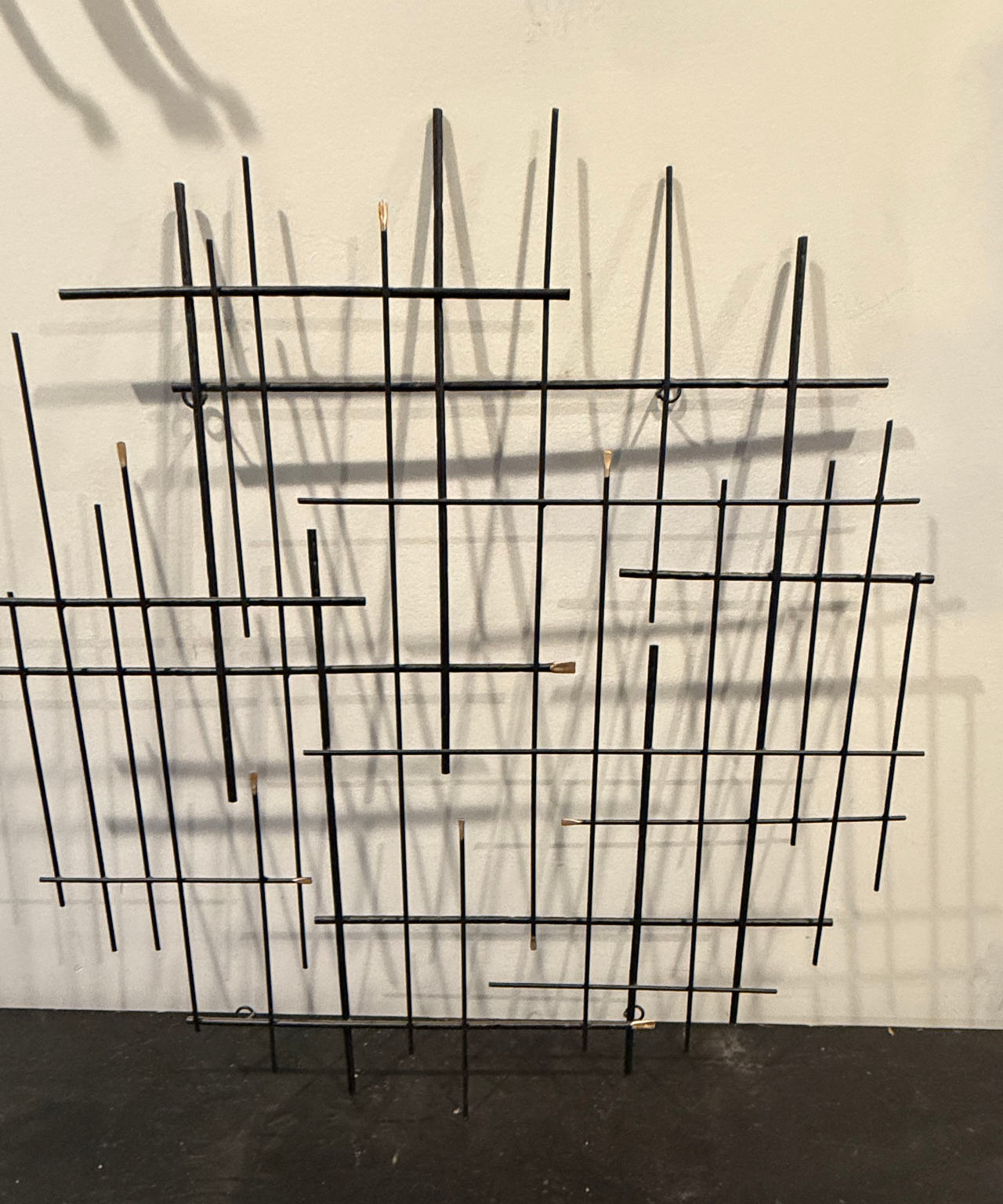 Mid-Century Modern Brutalist Metal Wall Sculpture