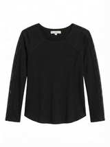 LOFT Lace Trim Long Sleeve Tee sz Medium - Image 3
