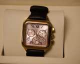 Bronzo Italia Gold-Tone Square Chronograph – Swiss Parts, Roman Dial - Image 1