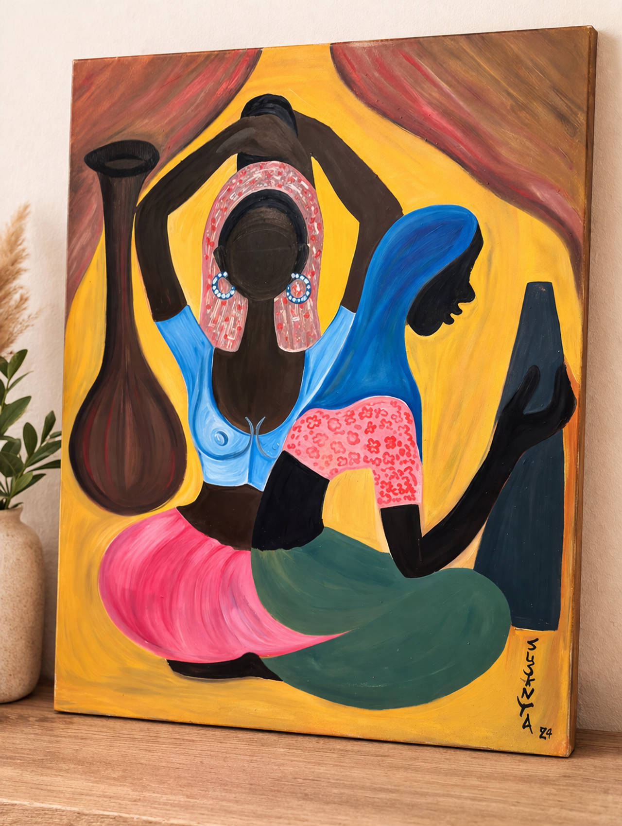 Sukanya Original Acrylic Painting of Village Women