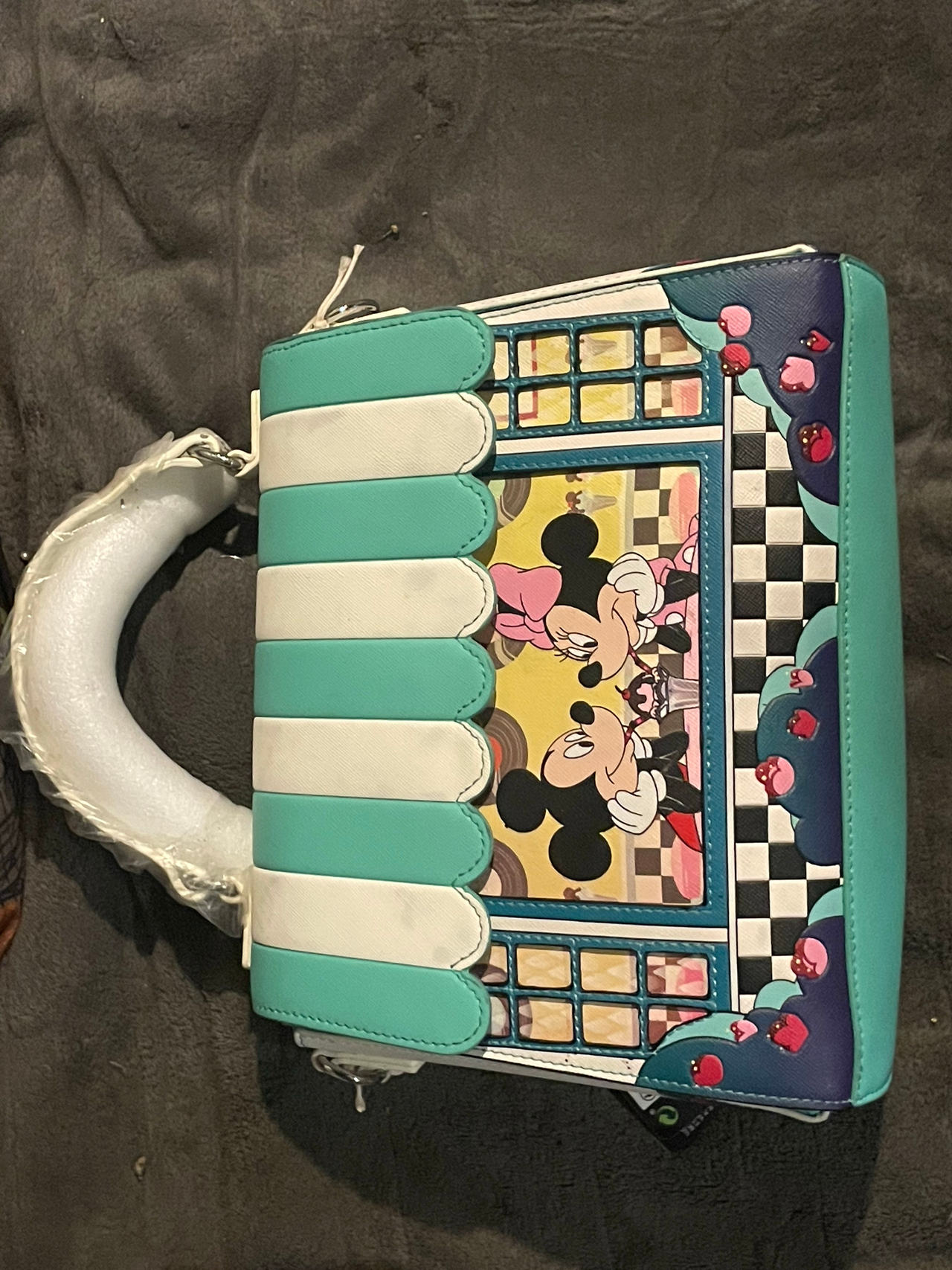 Loungefly Disney Mickey and Minnie Mouse Soda Shop Crossbody Bag
